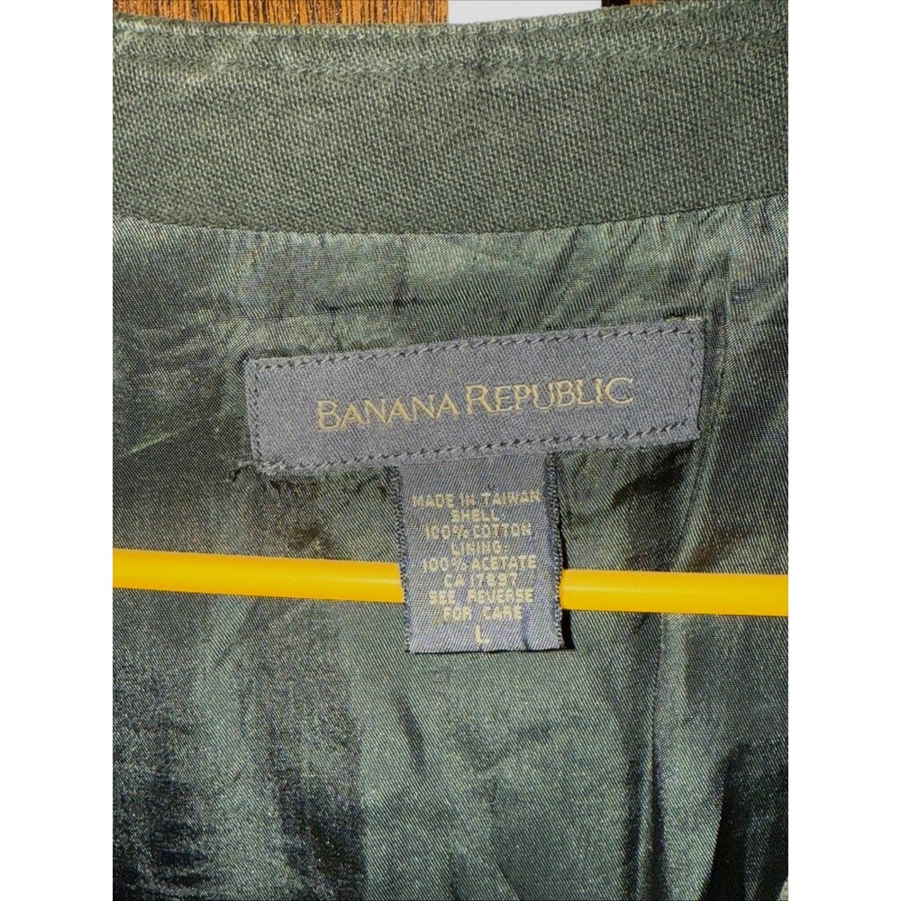 Banana Republic Vest Mens Sz L Dark Green Vest Lined Pockets Flaw* - Picture 3 of 5